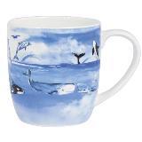 Set mugs porcelana hueso Ballena Nautico 